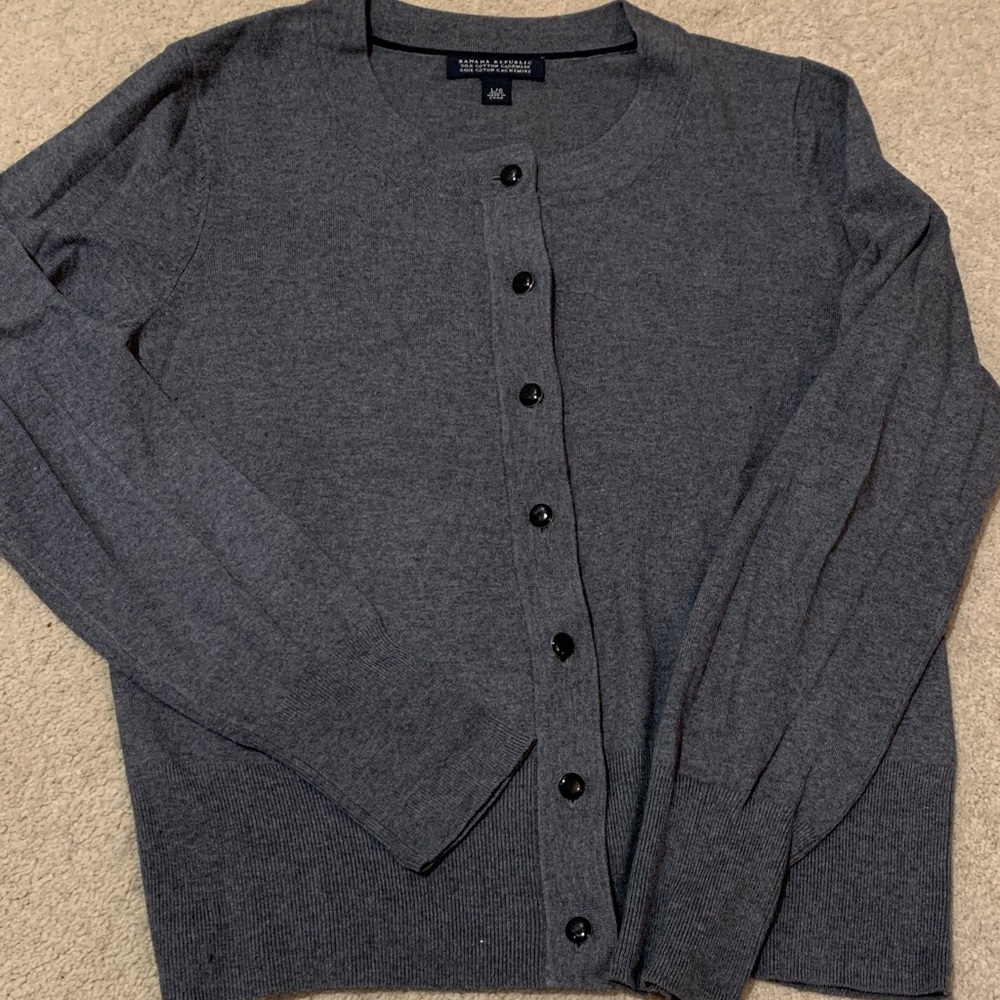 Banana Republic Charcoal Cardigan Sweater